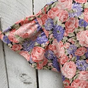 Epic ankle length vintage cotton floral dress w/ pockets early 80s